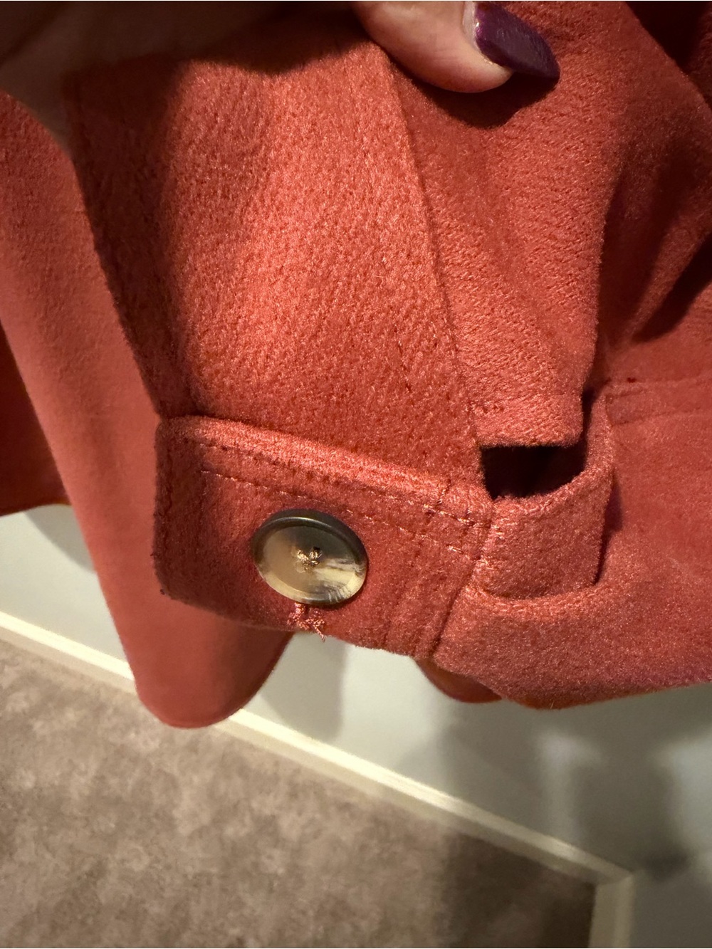Old Navy Rust Shacket XL Button Front Shirt Jacket Oversized Soft - Picture 6 of 8